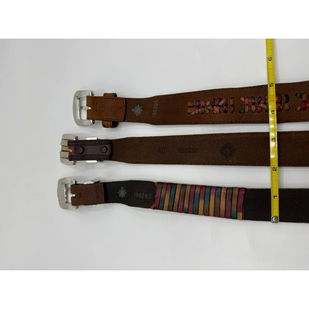 Mens Leather Belt Lot‎ 7pc Jos A Bank Territory Ahead Trafalgar Brown Woven 40